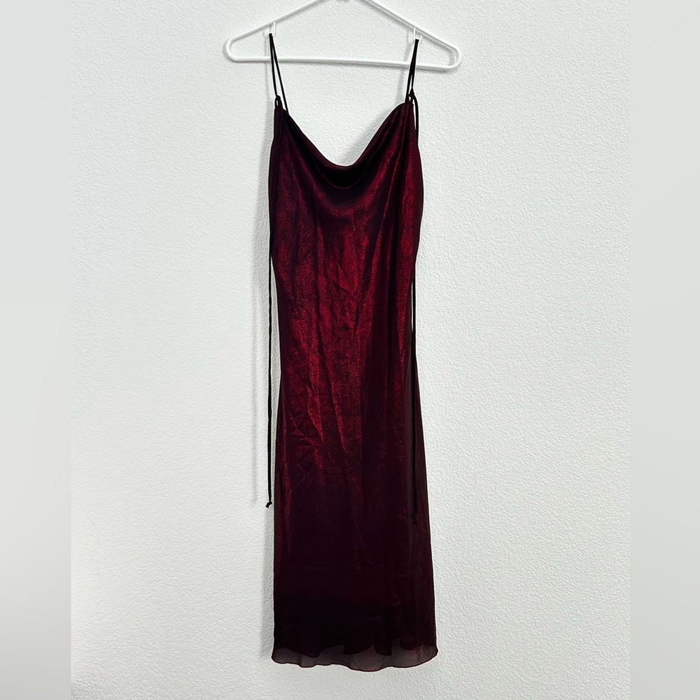 Jonathan Martin Vibrant Red Dress Slip On Strappy Y2K